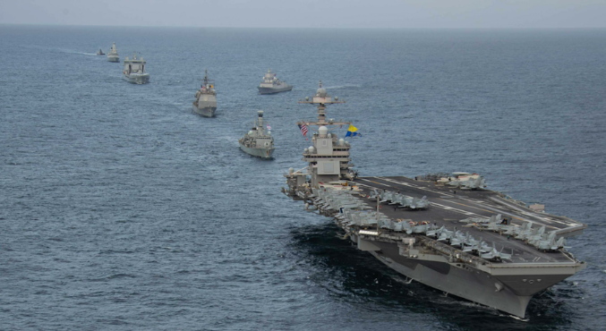 عاجل| احتراق حاملة الطائرات الأمريكية "يو إ&#